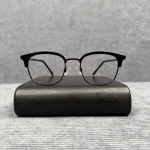 Renoma Paris rf-6101D Black Clubmaster Eyeglass Frames 48-20-144 Korea Hand Made